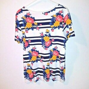 White Stag Floral top Plus size Cotton 2XG XXL 20 Pullover short sleeve